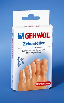 GEHWOL Zehenteiler, Polymer-Gel - Angenehm anschmiegsamer Schutz bei eng aneinander liegenden Zehen.  ab 4,70EUR