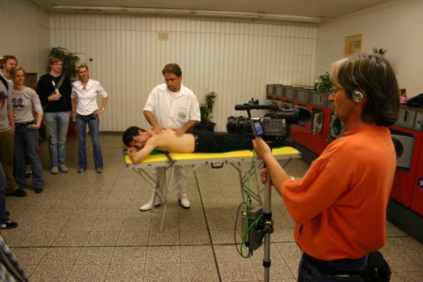 Norbert Hoffzimmer bei der Massage